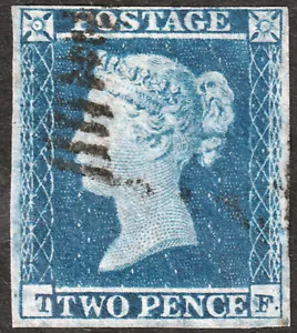 1841 ES14 SG14q 2d BLUE PLATE 4 FINE USED VARIETY THIN PAPER STATE 1 (TF) - Picture 1 of 2
