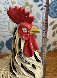Figura grande de figura de gallina gallo gallo cockrel. Pintado a mano. - Imagen 1 de 14