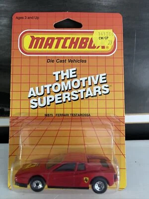 VTG 1986 Matchbox Automotive Superstars MB75 Ferrari Testarossa Rare New On Card - Image 1 of 4