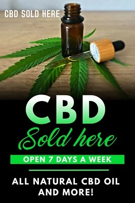 CBD Oil and More Sold Here Advertising Poster  poster sign 24x36 - Image 1 of 3