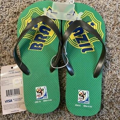 Шлепанцы шлепанцы стринги сандалии Solarsoft размер 10 мужские Бразилия футбол - Изображение 1 из 4