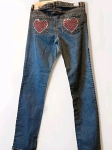 Jordache Girls 16 Straight Leg Jeans Rhinestone Pockets Vintage Worn Once - Picture 1 of 9