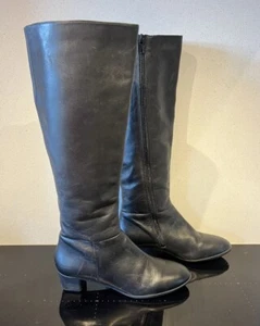 Camper black knee length boots Leather Zip Up Size 4 EU37 Beth K400016 - Picture 1 of 7