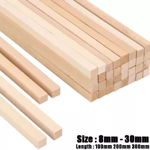8/10/12/15/20/25/30mm Buche Quadratleiste Buche Vierkant Holzleisten Holz Stab - Bild 1 von 12