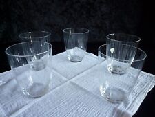 5 feine dünne Vintage Wasser-/Trinkgläser Kristallglas mit Linienschliff, 50-Ja.
