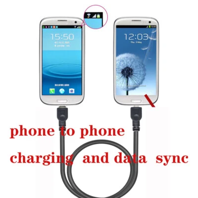 Micro USB to Micro USB Male Phone Mutual Charging Cable for huaWei htc Android - Image 1 of 2