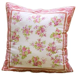 Funda Cojín Floral April Cornell Estella Roses 20 x 20 Marfil Rosa Lavanda - Imagen 1 de 4