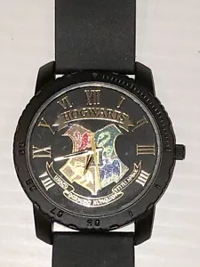 Wizarding World Harry Potter Hogwarts Crests Black & Gold Wrist Watch Silicone - Picture 1 of 13