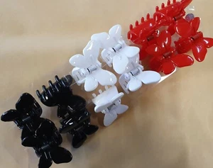 12x Novelty Butterfly Shaped Girls Colourful Hair Crocodile Clamps Snap Clips - Picture 1 of 4