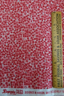 Keepsake Calico Cotton Quilt Fabric 3-1/2 yds 43"w Jo-Ann Pink & Silver Dots - Image 1 of 4