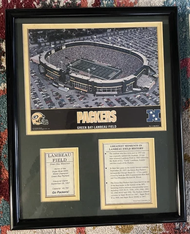 GREEN BAY PACKERS PHOTO PLAQUES FOR YOUR MAN CAVE 3x Lot One Marble, Farve Cover