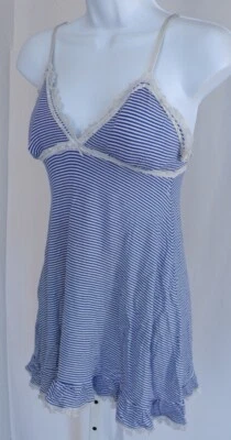 Camisón para mujer Marie Bella Mariner azul a rayas Samantha Chemise talla S/M Foto 1 de 4