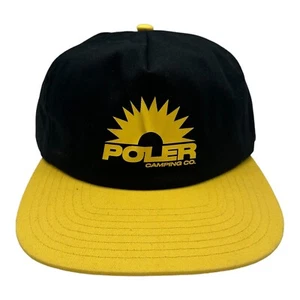 NWT Poler Black Yellow Horizon Hat Cap Snapback Adjustable OSFA Sunrise - Picture 1 of 7