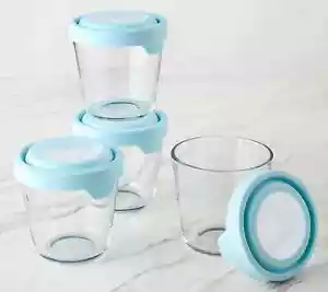 Cella Juego de 4 Contenedores de Vidrio Redondos Altos-Azul Cielo-NUEVO-K89924 - Imagen 1 de 2