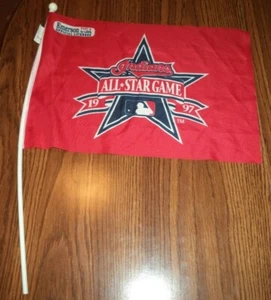 1997 MLB ALL STAR GAME Cleveland Indians Official Logo CAR FLAG - Picture 1 of 4