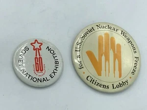 Sowjetische Nationalausstellung 60 Jahre Oktoberrevolution Atom Vintage Pin Rückseite - Bild 1 von 4