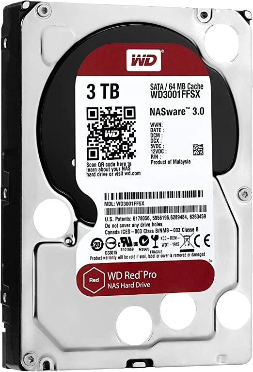 NASware 3.0 WD Red Pro 3 TB NAS 7,2 K 6 Gb/s SATA 3,5" WD3001FFSX Foto 1 de 1