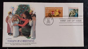CHRISTMAS 1981 THE JOY OF CHRISTMAS RELIGIOUS COMBO FLEETWOOD CACHET  FDC UNADDR - Picture 1 of 1