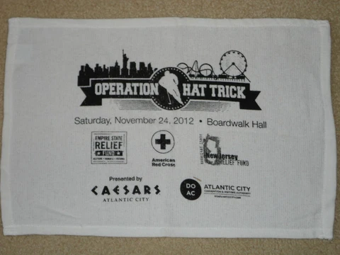 Operation Hat Trick Rally Towel NHL Hurricane Sandy Benefit in Atlantic City, NJ Cover