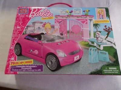 Barbie Build N Style Mega Blocks 80223 In Open Box 79 Piece Set - Image 1 of 4