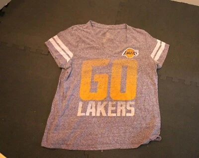 Los Angeles Lakers T-shirt womens XL v-neck short sleeve purple - Image 1 of 4