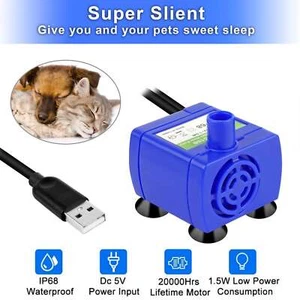 Bomba de repuesto USB Pumoe bomba de agua bomba para gatos perros mascotas fuente de agua - Imagen 1 de 15