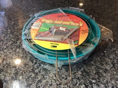 Vintage RETRO Marsh Allan 12” Portable Tabletop BBQ Grill TEAL 3 Position #5 USA - Image 1 of 4