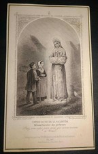 Santino antico incisione del 1800 Nostra Signora De La Salette