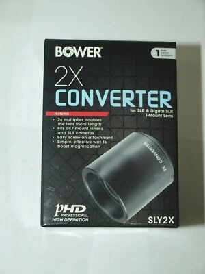 New BOWER 2x Tele-Converter For Digital & FILM T2 and T-Mount Lenses with CASE - Image 1 of 2