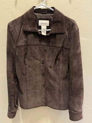 Chaqueta o Blazer de Gamuza Marrón Oscuro - Mujer L - Cuero Genuino Foto 1 de 4