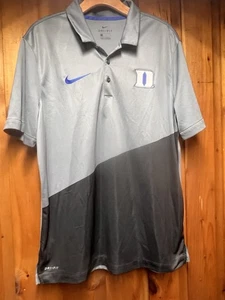 Nike Duke Blue Devils Dri Fit Golf Poloshirt grau Gr. Large Herren - Bild 1 von 6