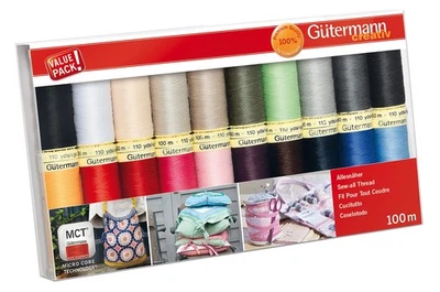 Gutermann Thread Set: Sew-all: 100M: Pack Of 20, Assorted - Image 1 of 4
