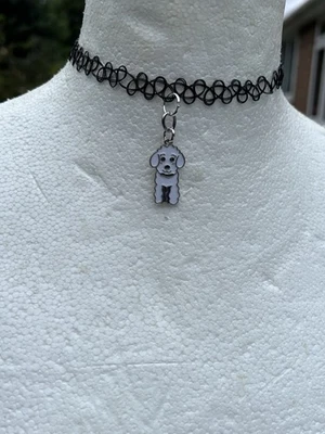 White COCKAPOO POODLE Henna Choker  Necklace - Image 1 of 2