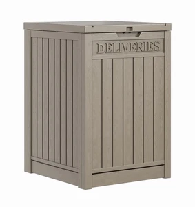 Outdoor Package Delivery Box 51 Gallon Lockable Resin Parcel Mailbox Storage Bin - Picture 1 of 2