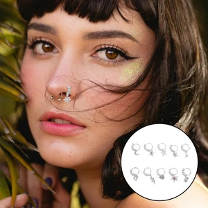 10 Pezzi Anelli Naso Eleganti per Donna: Piercing Naso in Metallo Gioielli - Assortiti - Foto 1 di 12