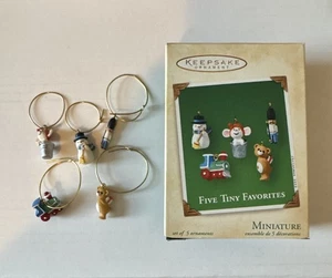 Hallmark Keepsake Ornament “Five Tiny Favorites" Miniature set of 5 2002 & Card - Picture 1 of 3