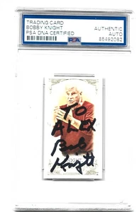 Mini tarjeta autografiada de Bobby Knight Allen & Ginter certificada PSA/DNA - Imagen 1 de 1