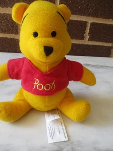 Winnie the Pooh 6" Plush Baby Rattle -Removable Pooh Shirt- Stitched Facial - Picture 1 of 4
