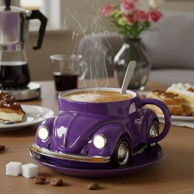 Taza de café en forma de escarabajo taza en forma de escarabajo taza única en forma de coche gran capacidad Foto 1 de 4