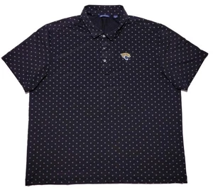 CUTTER & BUCK Jacksonville Jaguars Jags Polo Shirt Black Dots All Over XXL 2XL - Picture 1 of 10