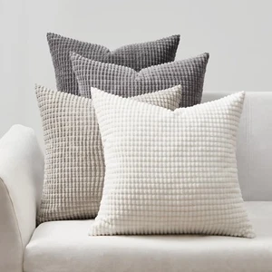 Neutral Room Decor Throw Pillows Covers-Multi Gray Combo 20" x 20" Set of 4-C... - Picture 1 of 8