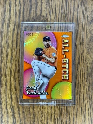 JUSTIN VERLANDER 2024 Topps Chrome All Etch Orange Refractor /25 Astros - Image 1 of 2