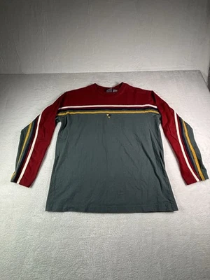 VINTAGE Guess Shirt Boy's Red/Gray/Yellow/White Stripes Long Sleeve Sz Large VTG - Image 1 of 4