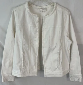 Destination 365 Jeansjacke mit Flechtbesatz Damen M weiß Taschen A649803 - Bild 1 von 6