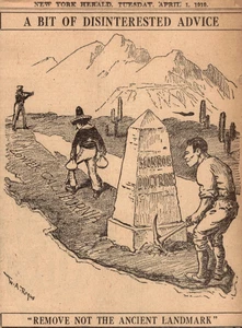 William Allen Rogers NY Herald 1919 “ Monroe Doctrin “ Zeitung Original Cartoon - Bild 1 von 1