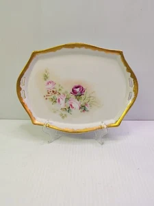 Antik CT ALTWASSER Germany Porzellan handbemalt rosa ROSE 8" Waschtisch Tablett. 🌹 - Bild 1 von 4