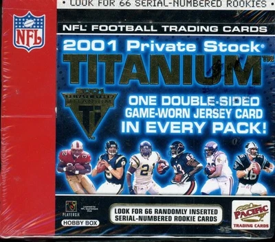 2001 PACIFIC PRIVATE STOCK TITANIUM HOBBY FOOTBALL BOX 6 PACKS - Image 1 of 2