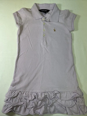 Ralph Lauren Girls Purple Lilac Shift Dress With Ruffle Size 5 EUC - Image 1 of 4