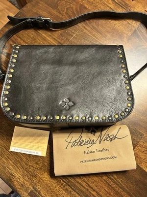 Nuevo Bolso de Hombro de Cuero con Tachuelas con Solapa Patricia Nash Vitellia Foto 1 de 4