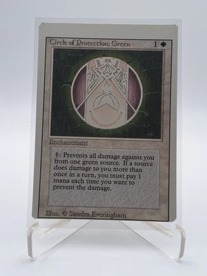CIRCLE OF PROTECTION GREEN 1994 Revised Edition magic: the gathering "ERROR" - Image 1 of 3